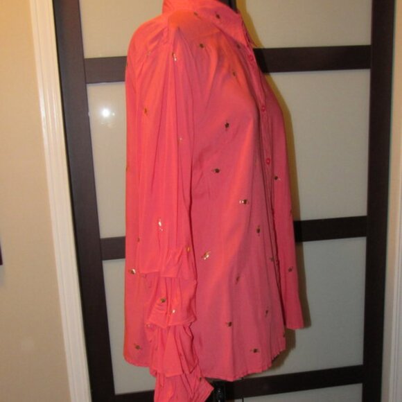 Women's LUNA MOON Party Blouse.  Size Medium. Pink. - Picture 6 of 11